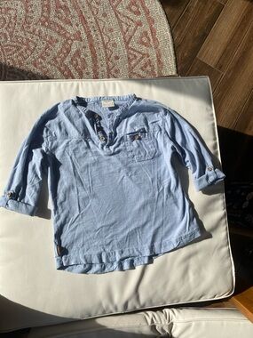 Light Blue Zara Henley -long sleeve